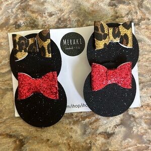 Handmade Minnie Mouse Ear Hair Clips Bought on Etsy